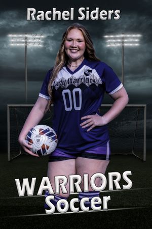 Soccer player portrait against dramatic stadium lighting with Warriors team branding.
senior season
Soccer
team banner