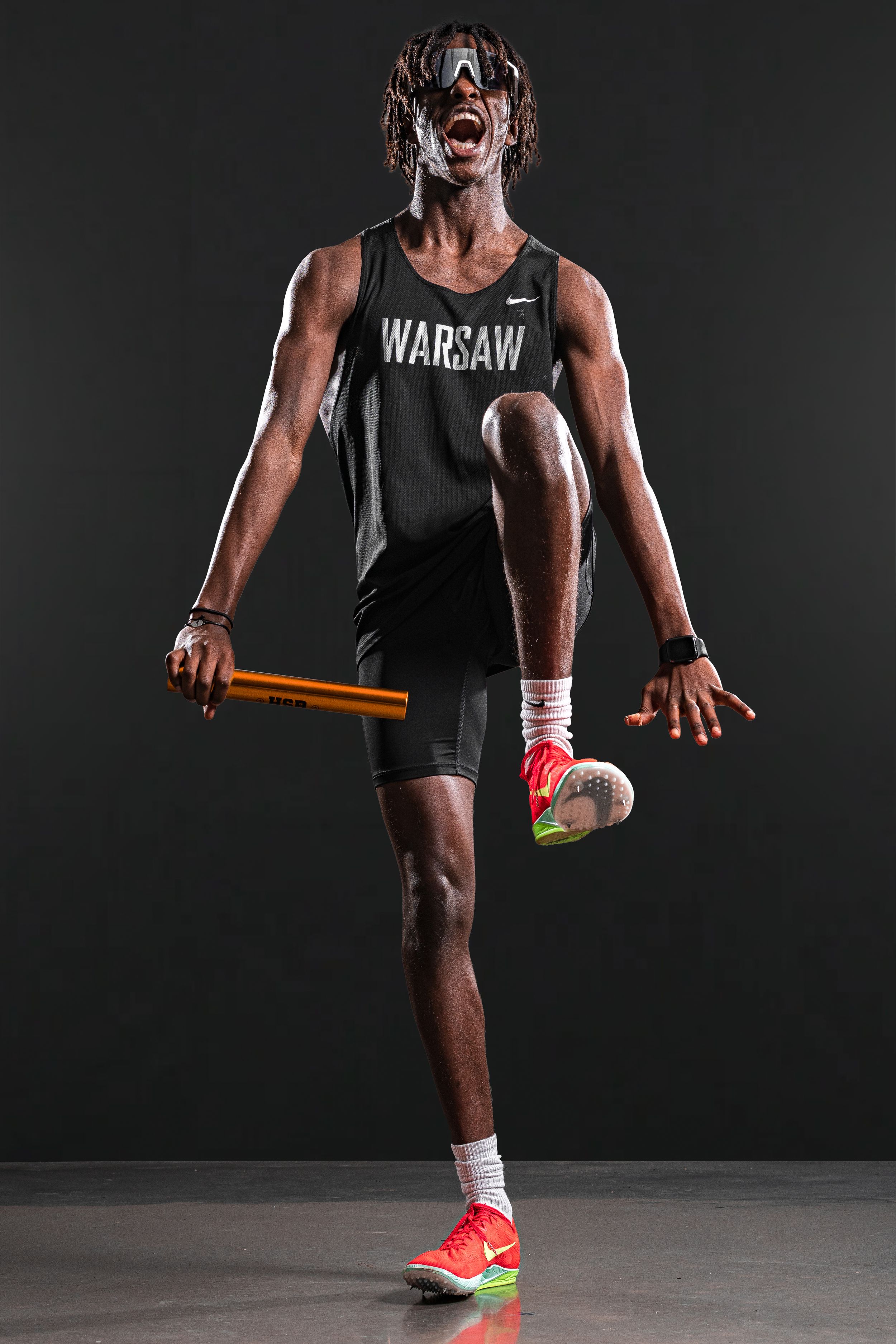 Team Media Day Photo of athlete flexing and screaming - Warsaw, Indiana