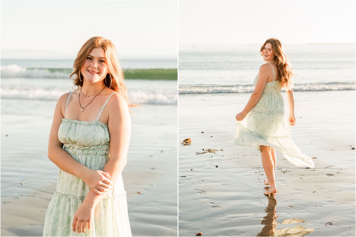 senior session in avila beach slo high senior girl session in flowy green dress san luis obispo senior photographer