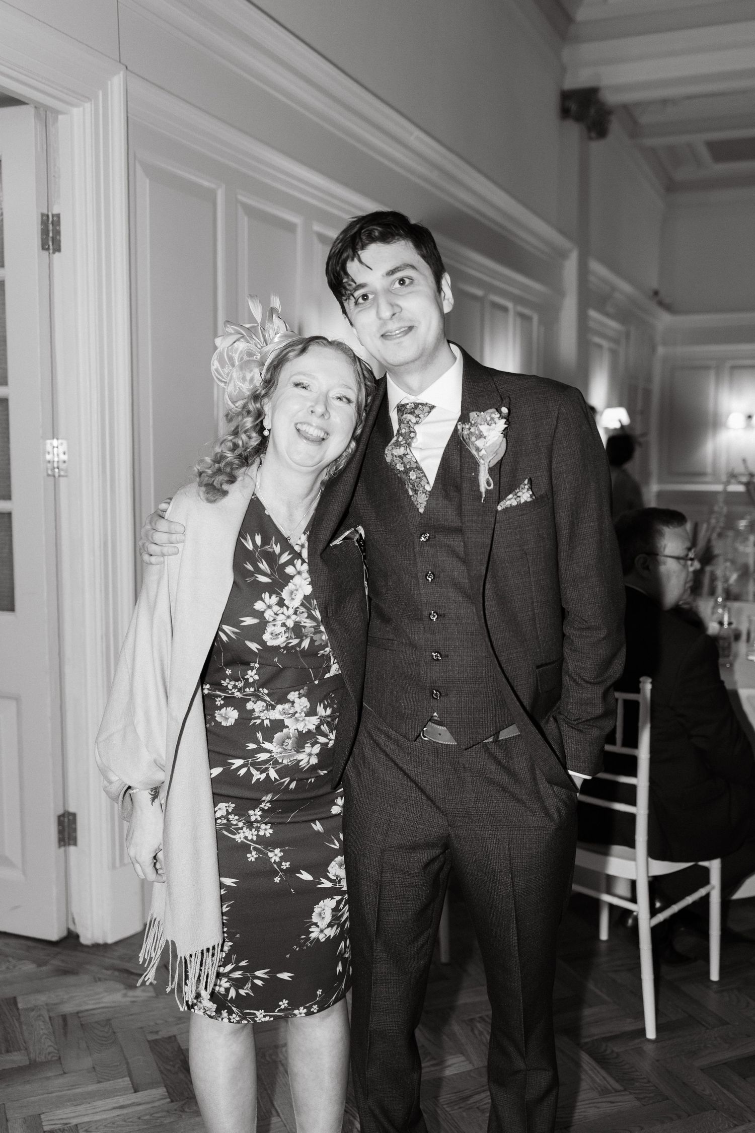 Black and white photo sequence showing a couple dancing and posing together.