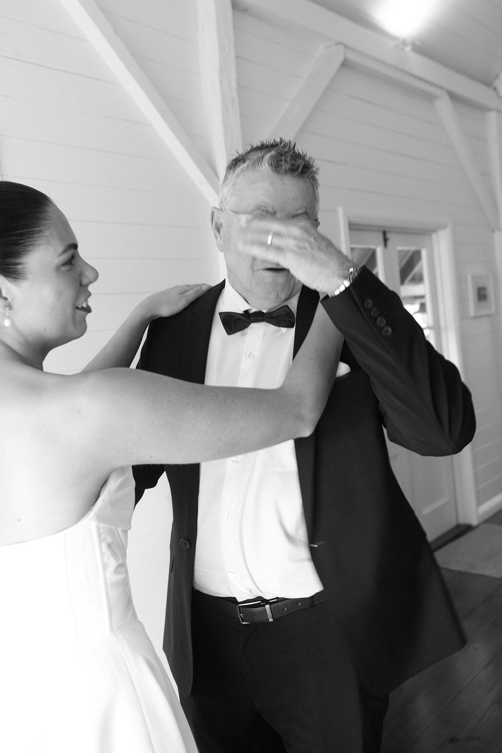 A series of black and white photographs showing people in formal attire drinking from glasses in a celebratory setting.