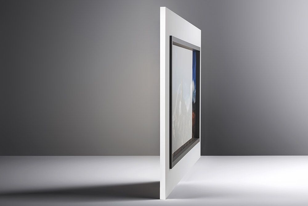 Fine art double-frame wall decor from luxury studio session.