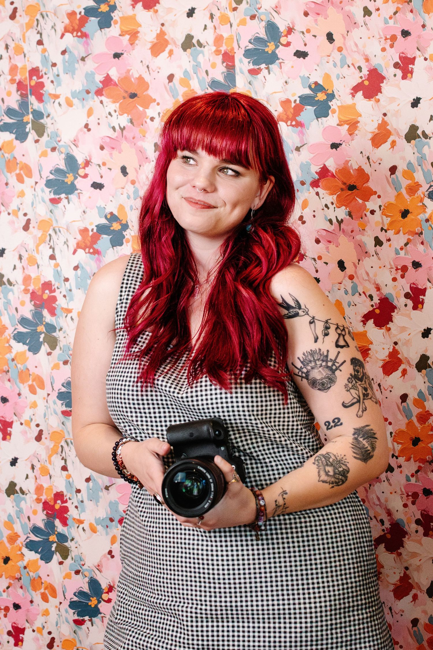 Seattle photographer Chelsie Walsman posing in studio during Seattle branding collaboration at Seattle Content Lab