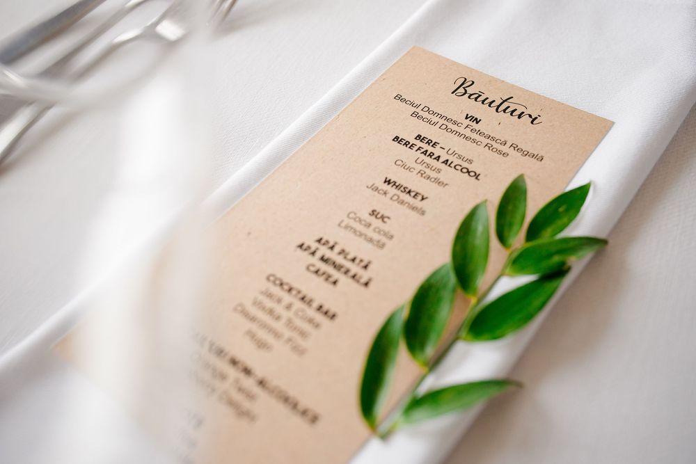 White skincare bottles with green leaves arranged in a minimalist composition on white background.