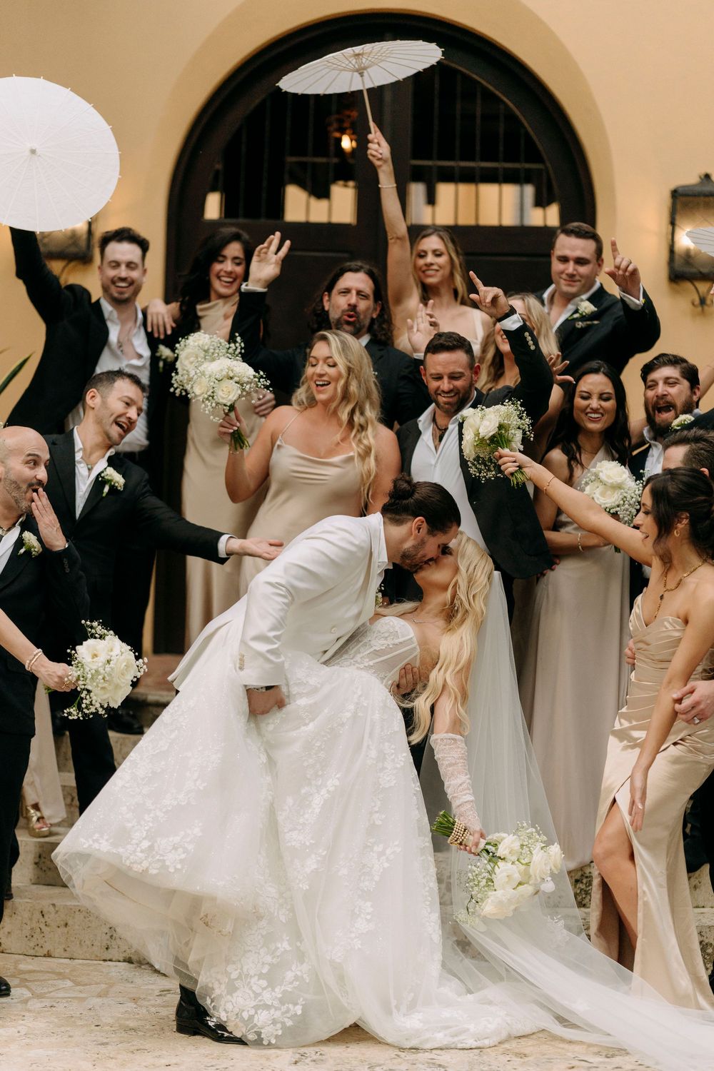 wedding photographer in costa rica capturing bridal party portraits