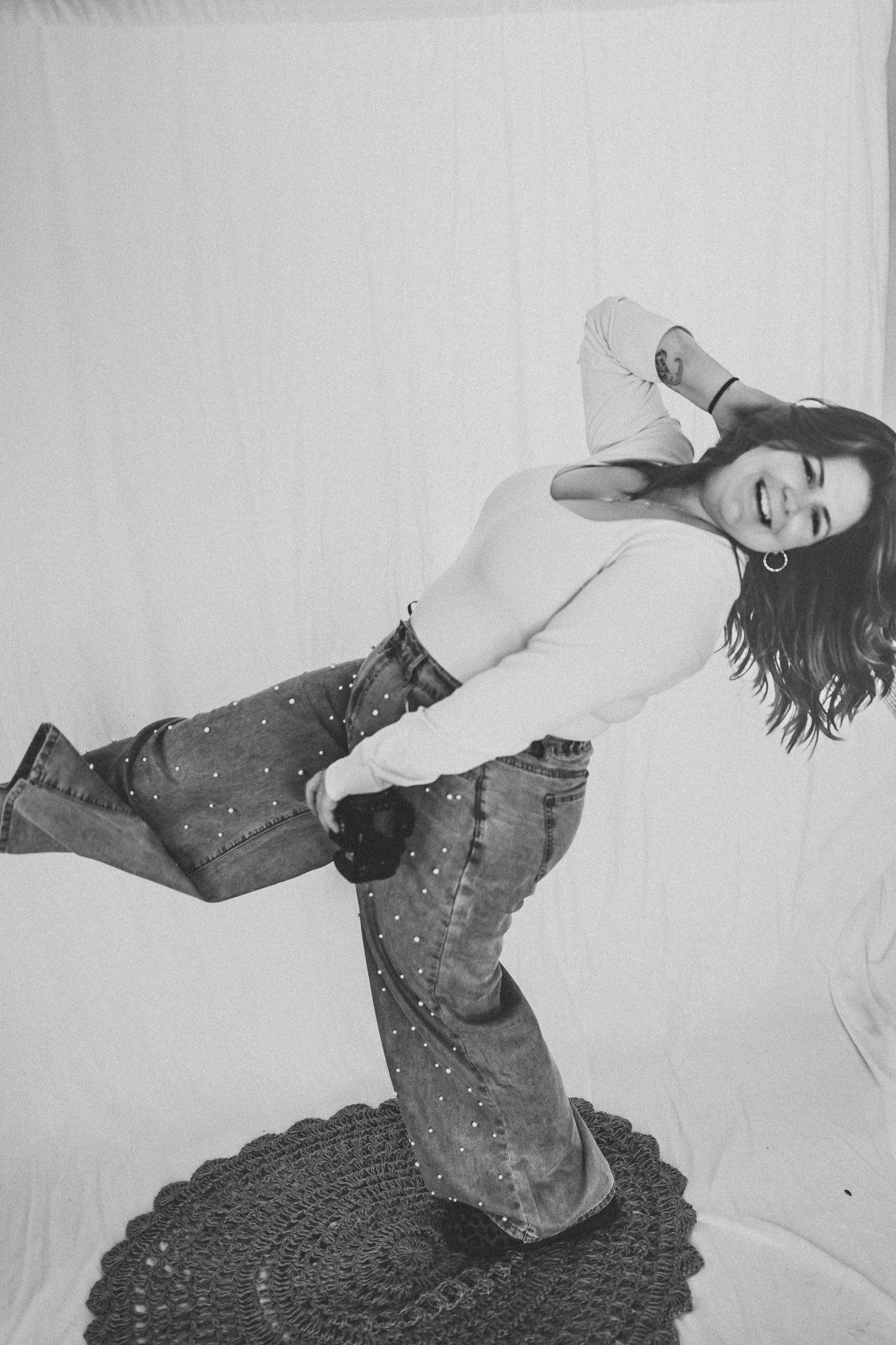 Black and white photo woman photographer Virginia self portrait