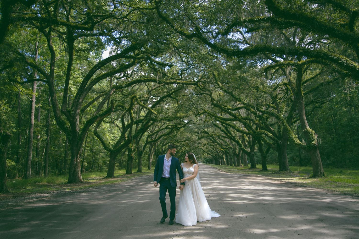 bride and groom elopement forest trees outdoor adventure wedding attire