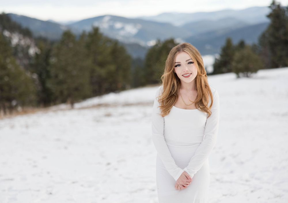 A winter senior portrait session in Colorado.