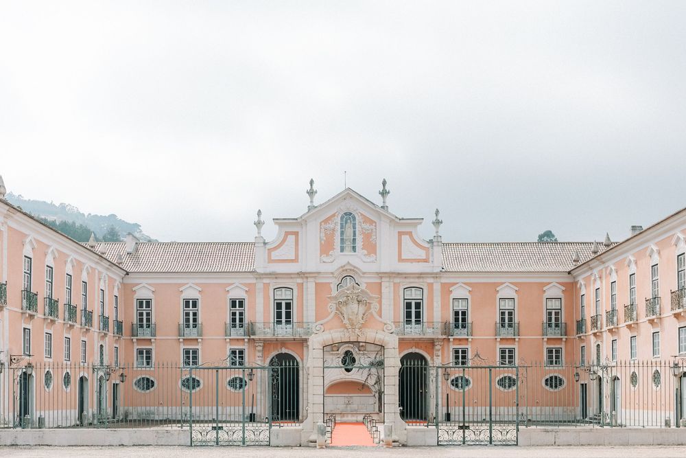 palace facade at Palácio de Fronteira from a destination indian wedding