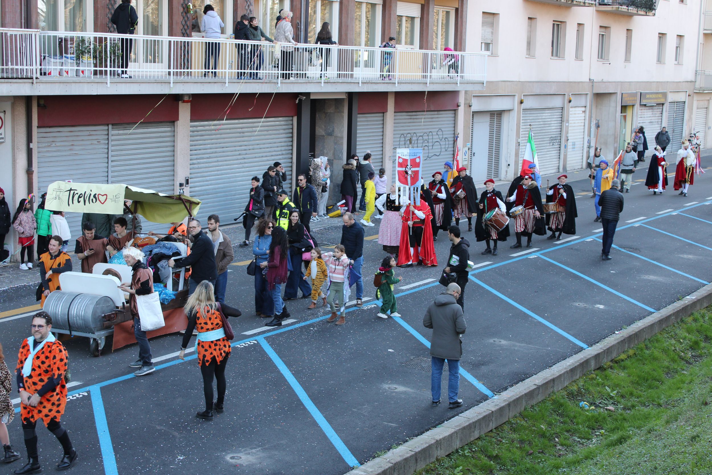 Treviso Carnival Parade 2026. The Trevigiano Folk Group with a traditional performance of “The King of Carnival”.