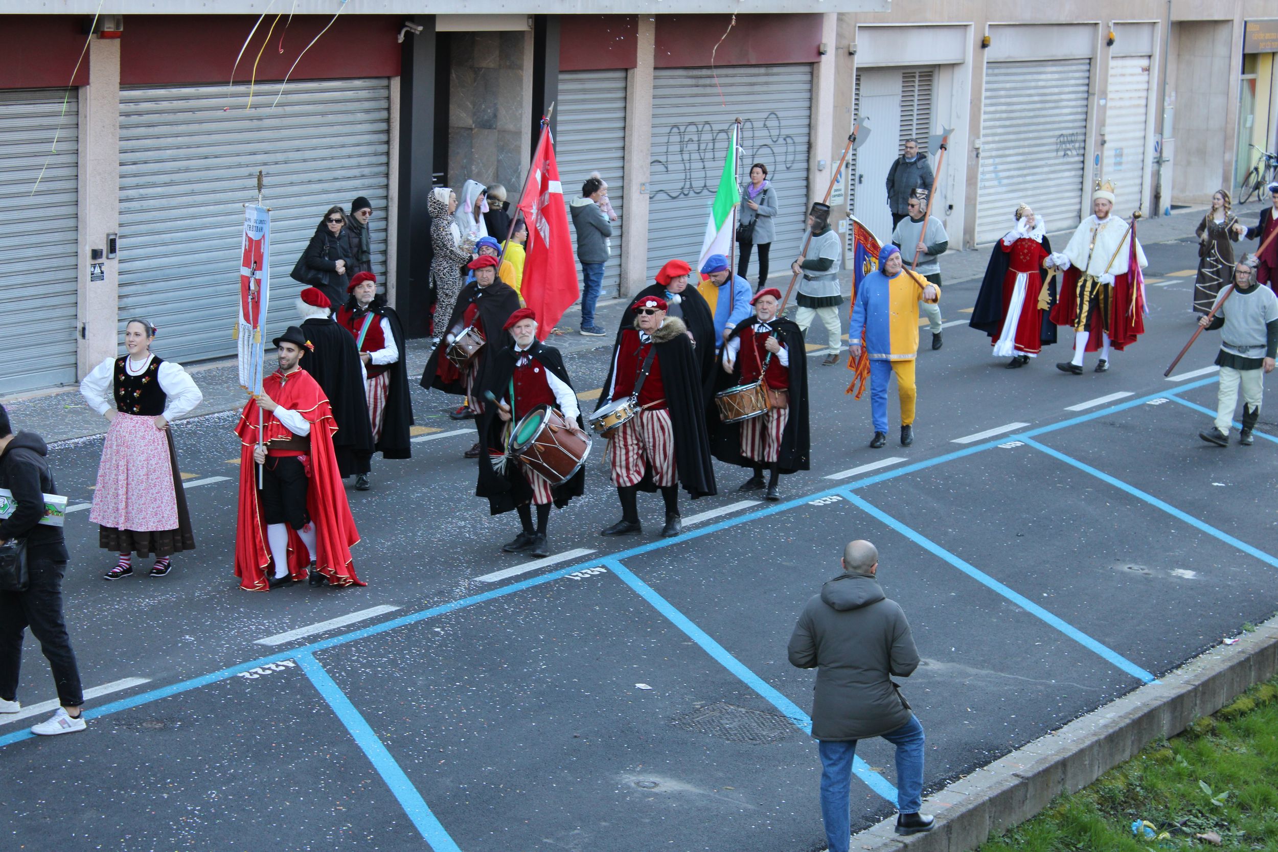 Treviso Carnival Parade 2026. The Trevigiano Folk Group with a traditional performance of “The King of Carnival”.