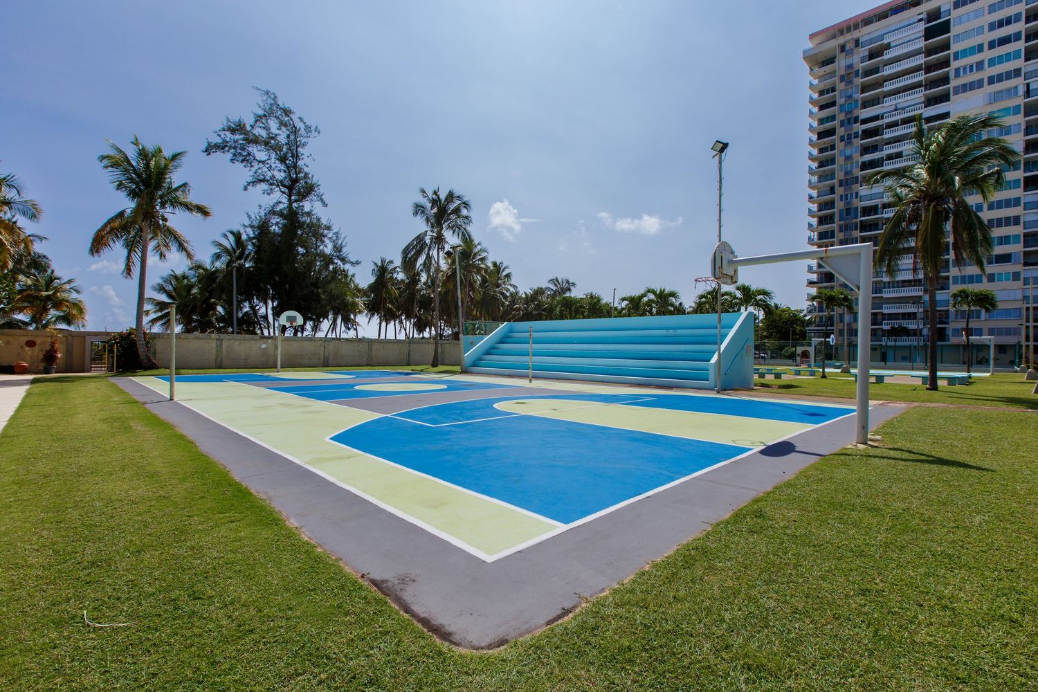Real estate photography. Basketball court. Short-term rental in Playa Azul Tower 1 in Luquillo, Puerto Rico.
