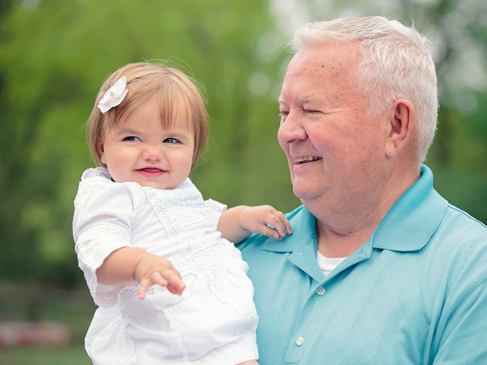 Grandfather and child; outdoor family portraits in Metro Detroit by Brighton MI photographer