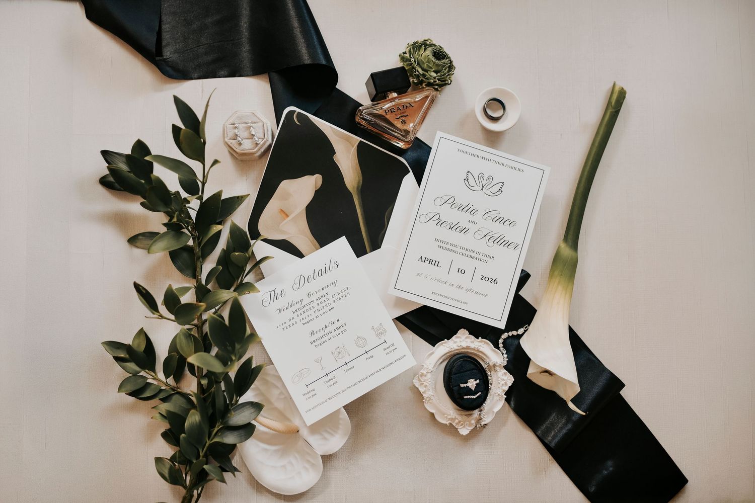 editorial wedding detail styling with clean composition and timeless textures