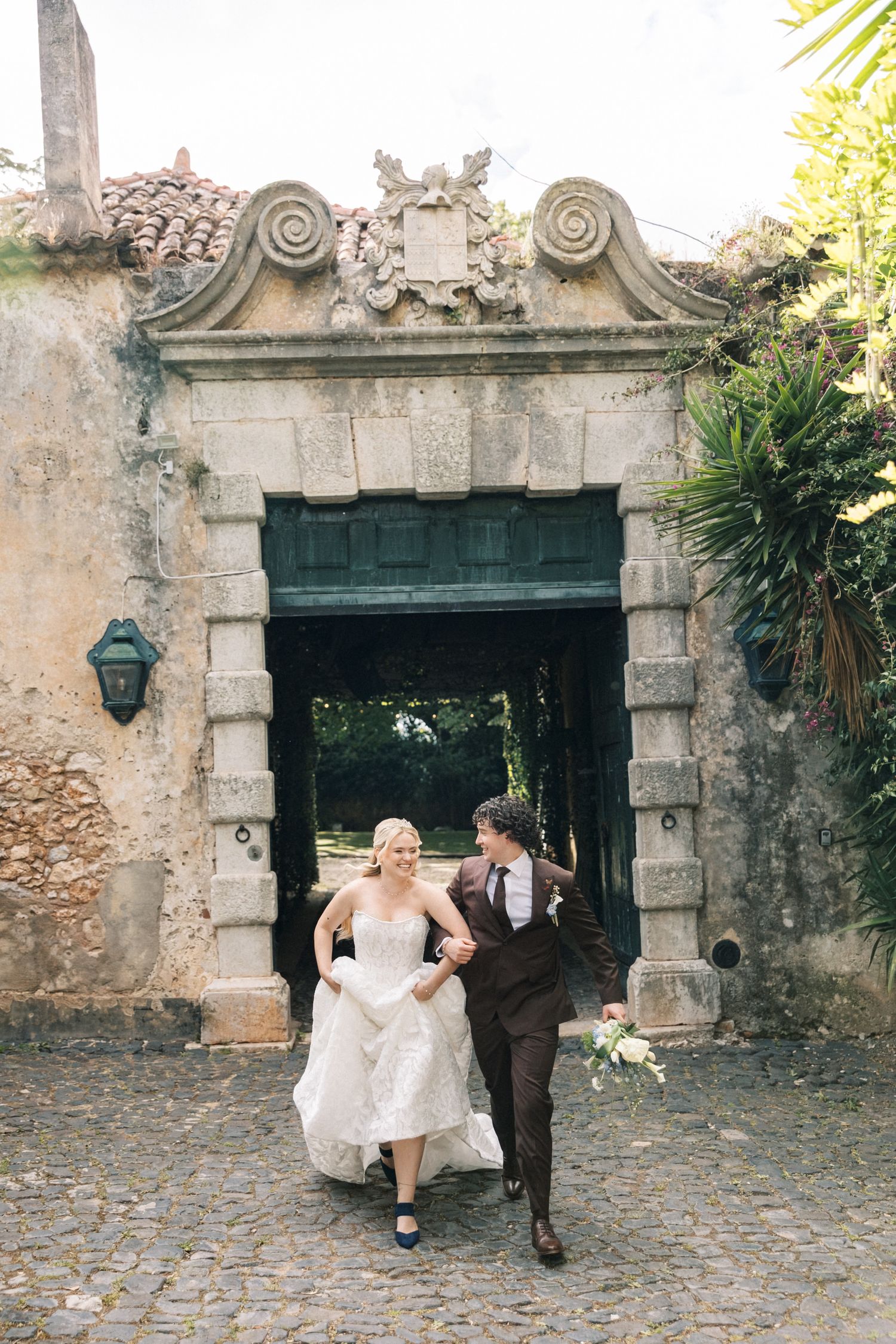Cinematic newlywed portraits in the Portuguese countryside