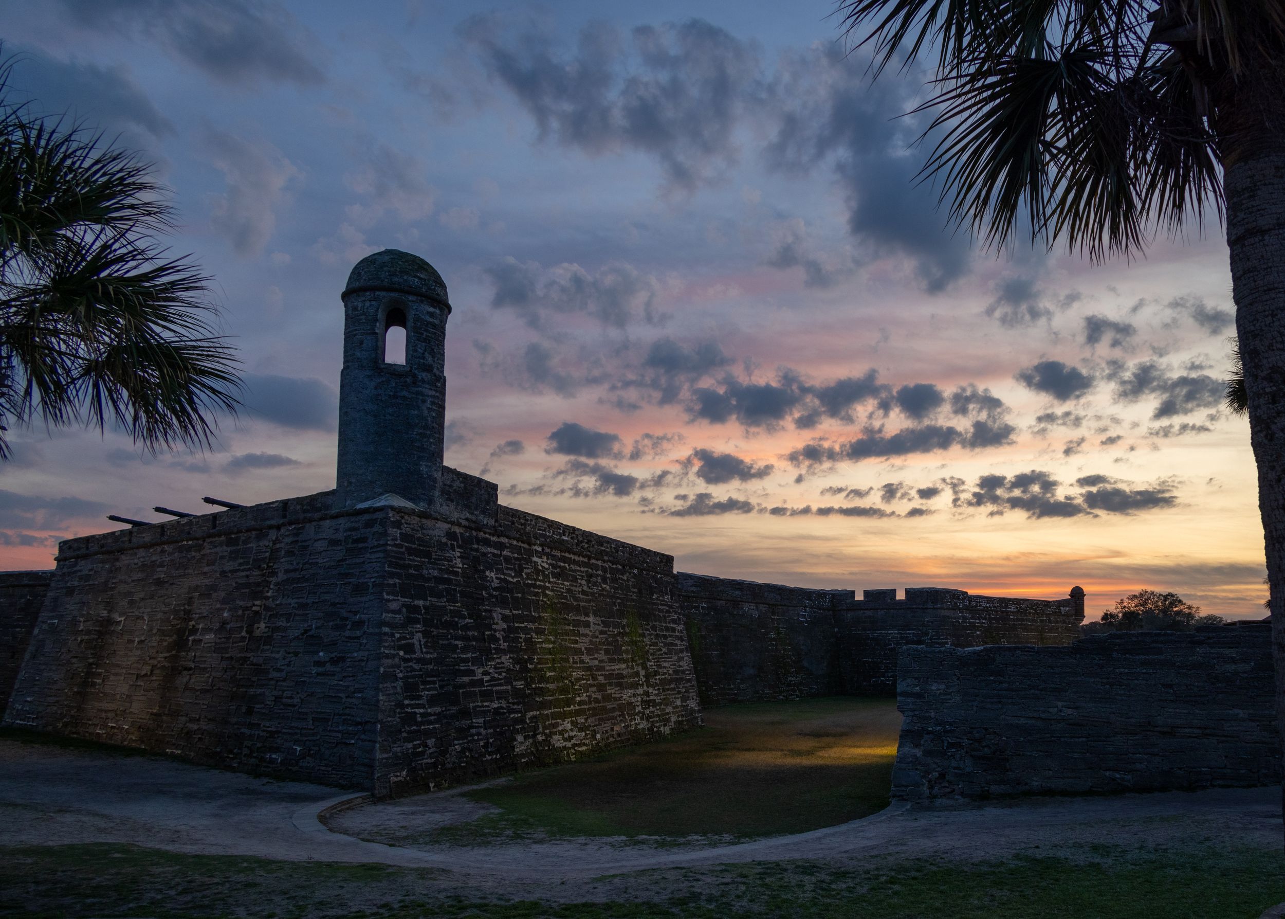St. Augustine Castillo de San Marcos National Monument at sunset
