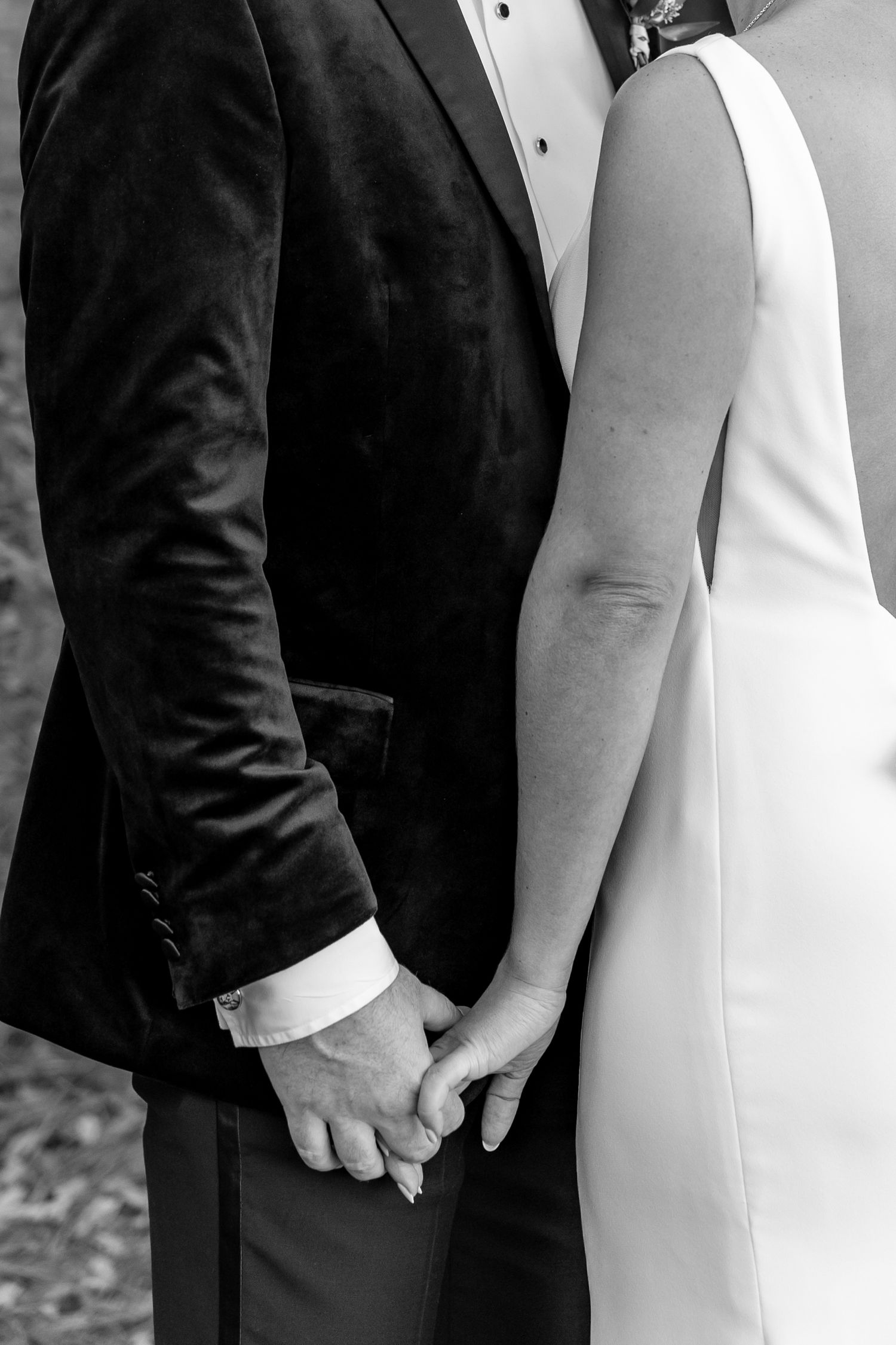 Bride & Groom hand holding in Charleston, SC