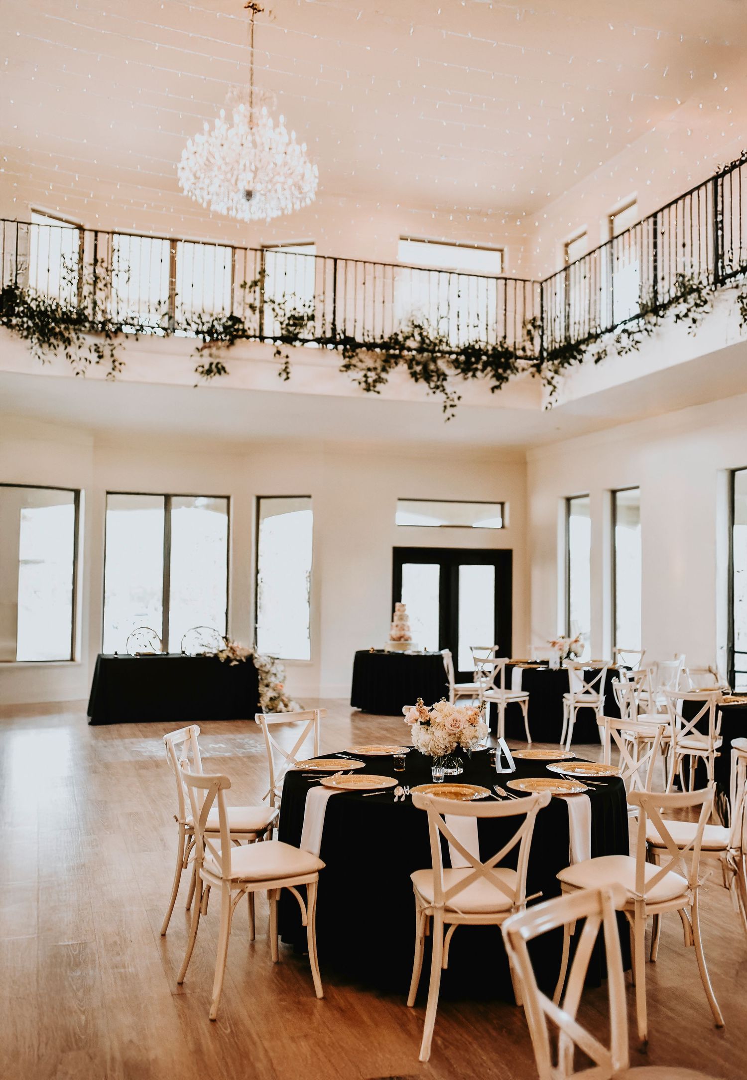 Elegant wedding reception displayed on invitation suite