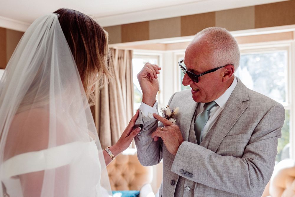 A collection of emotional wedding moments showing couples sharing tears and embraces during a ceremony.