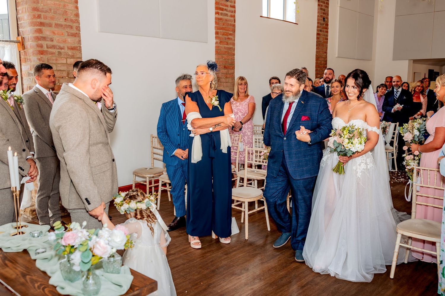 Documentary wedding photography during a wedding ceremony.
