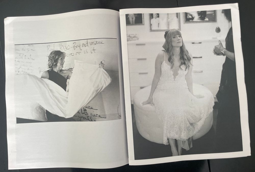 35mm and medium format film wedding photos in a printed wedding zine