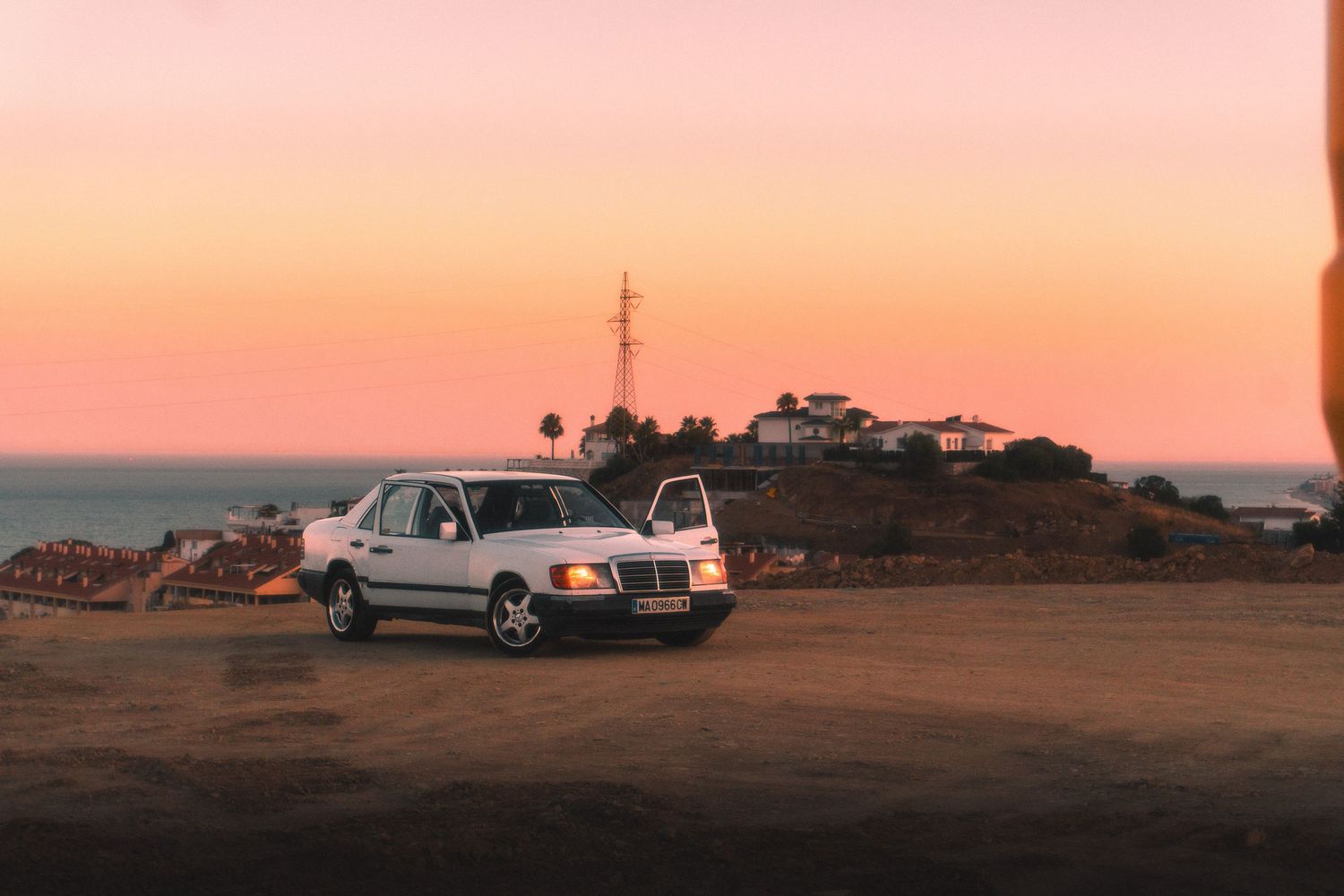 Mercedes W124 300D in the southern Spanish coast