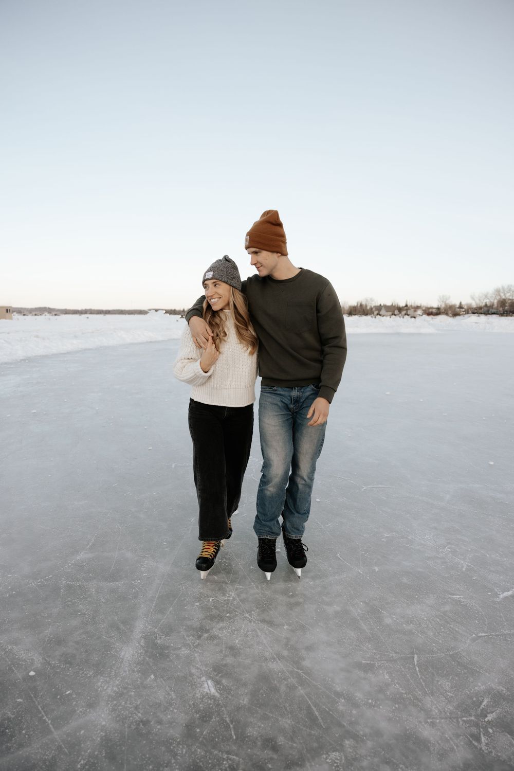 red deer alberta skating on the lake