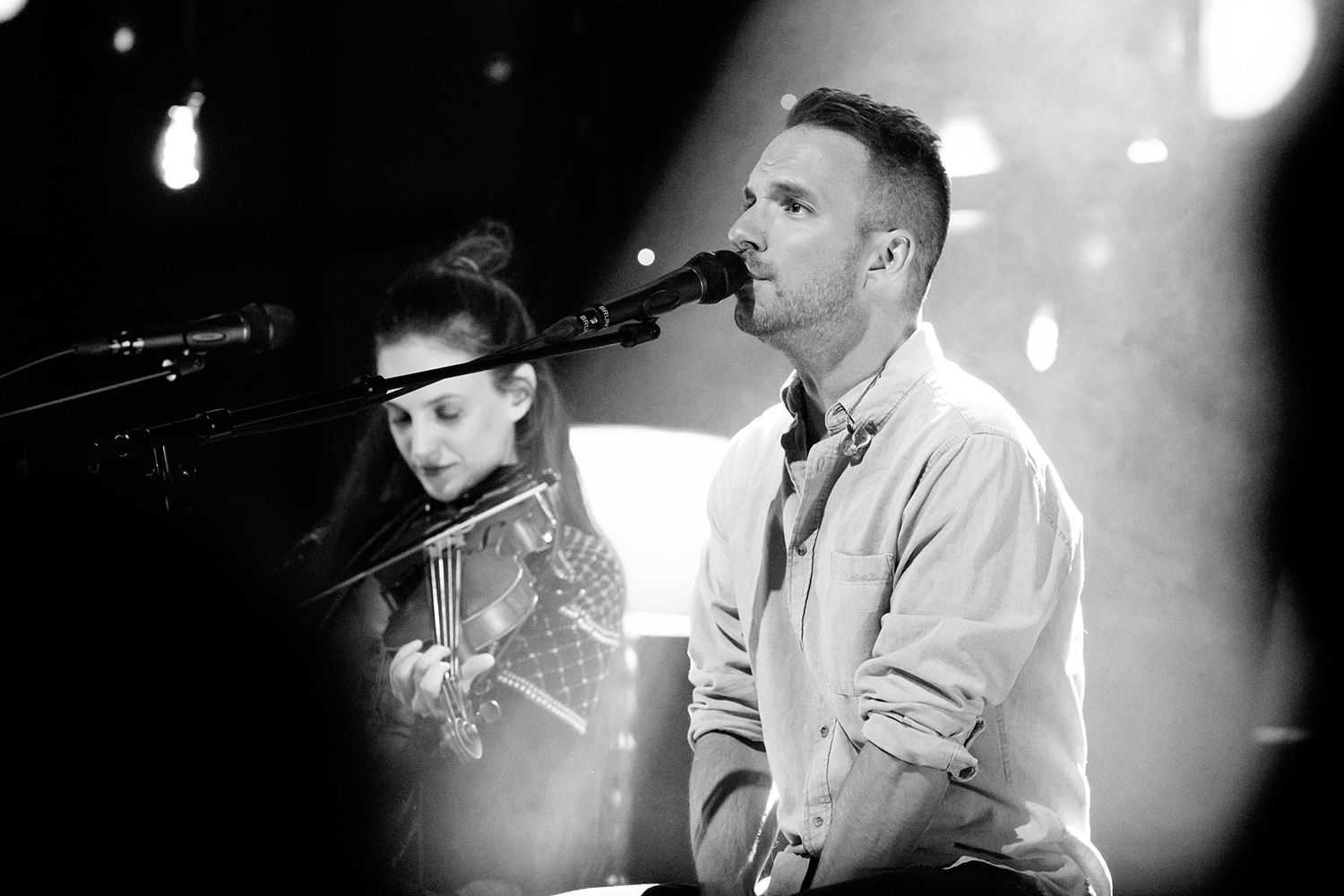 Peter Johansson, Bruno Mitsogiannis, Matilda Grün och Petra Wahlgren unplugged 2.0 i Växjö konserthus. Footgraf Rebecca Nordin.