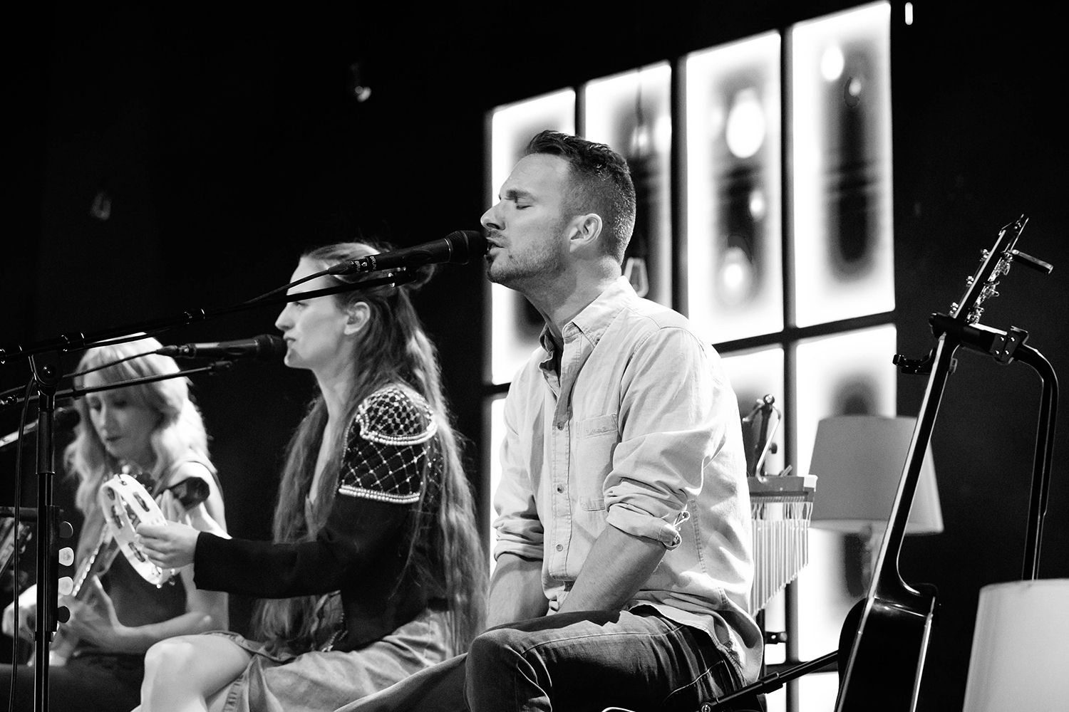 Peter Johansson, Bruno Mitsogiannis, Matilda Grün och Petra Wahlgren unplugged 2.0 i Växjö konserthus. Footgraf Rebecca Nordin.