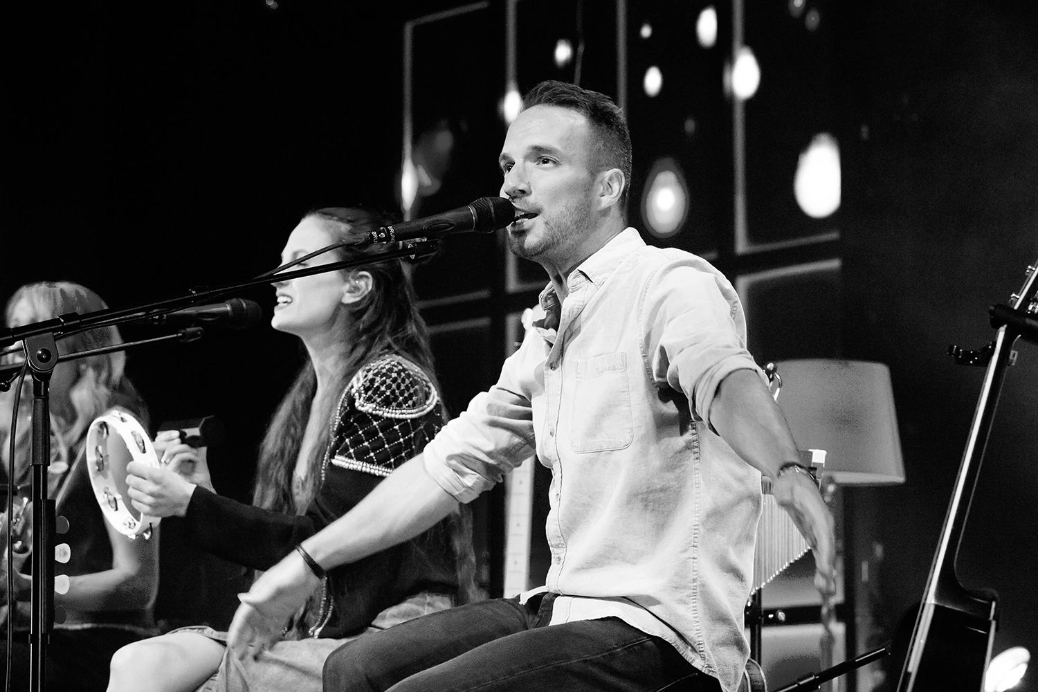 Peter Johansson, Bruno Mitsogiannis, Matilda Grün och Petra Wahlgren unplugged 2.0 i Växjö konserthus. Footgraf Rebecca Nordin.