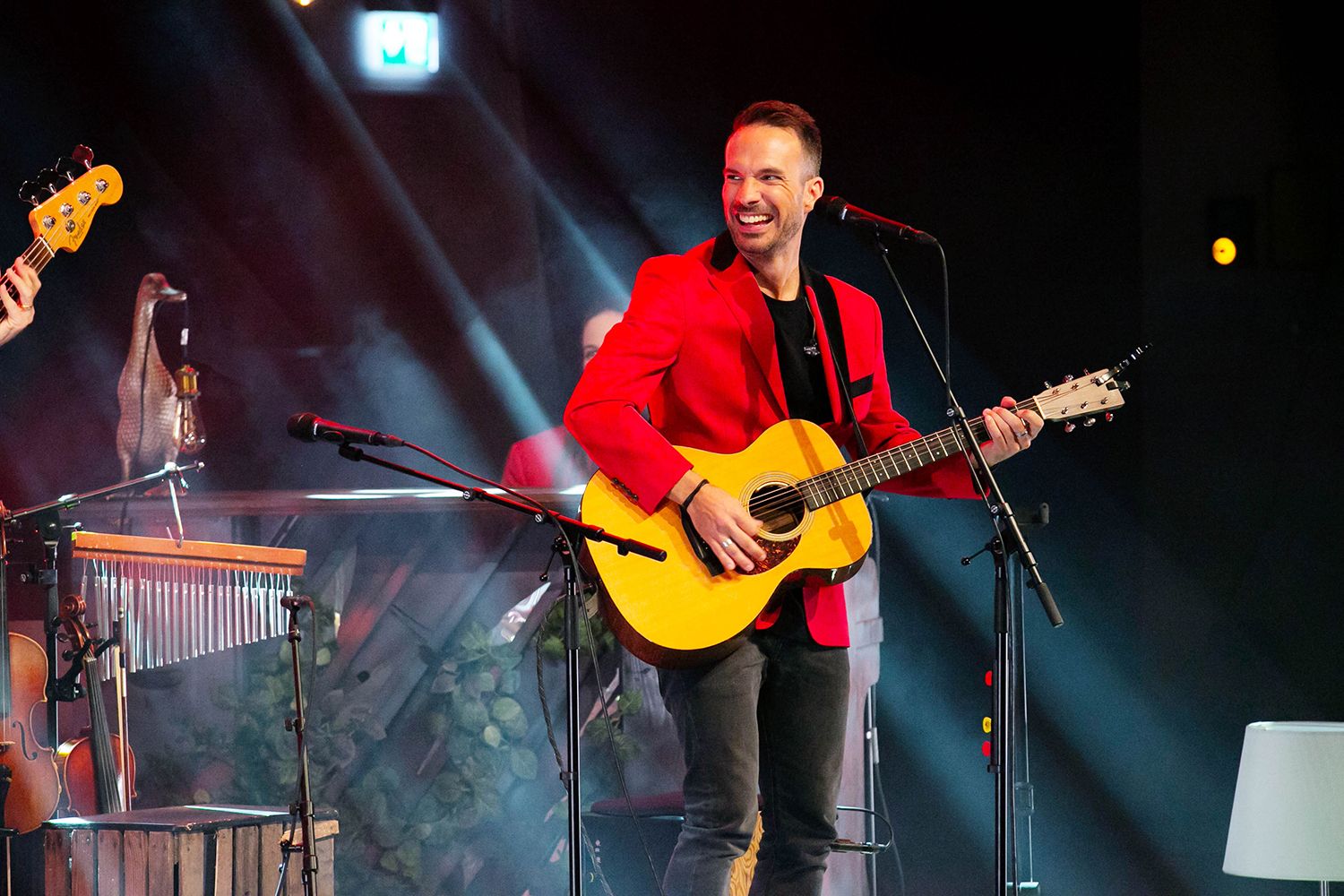 Peter Johansson, Bruno Mitsogiannis, Matilda Grün och Petra Wahlgren unplugged 2.0 i Vixjö konserthus. Footgraf Rebecca Nordin.