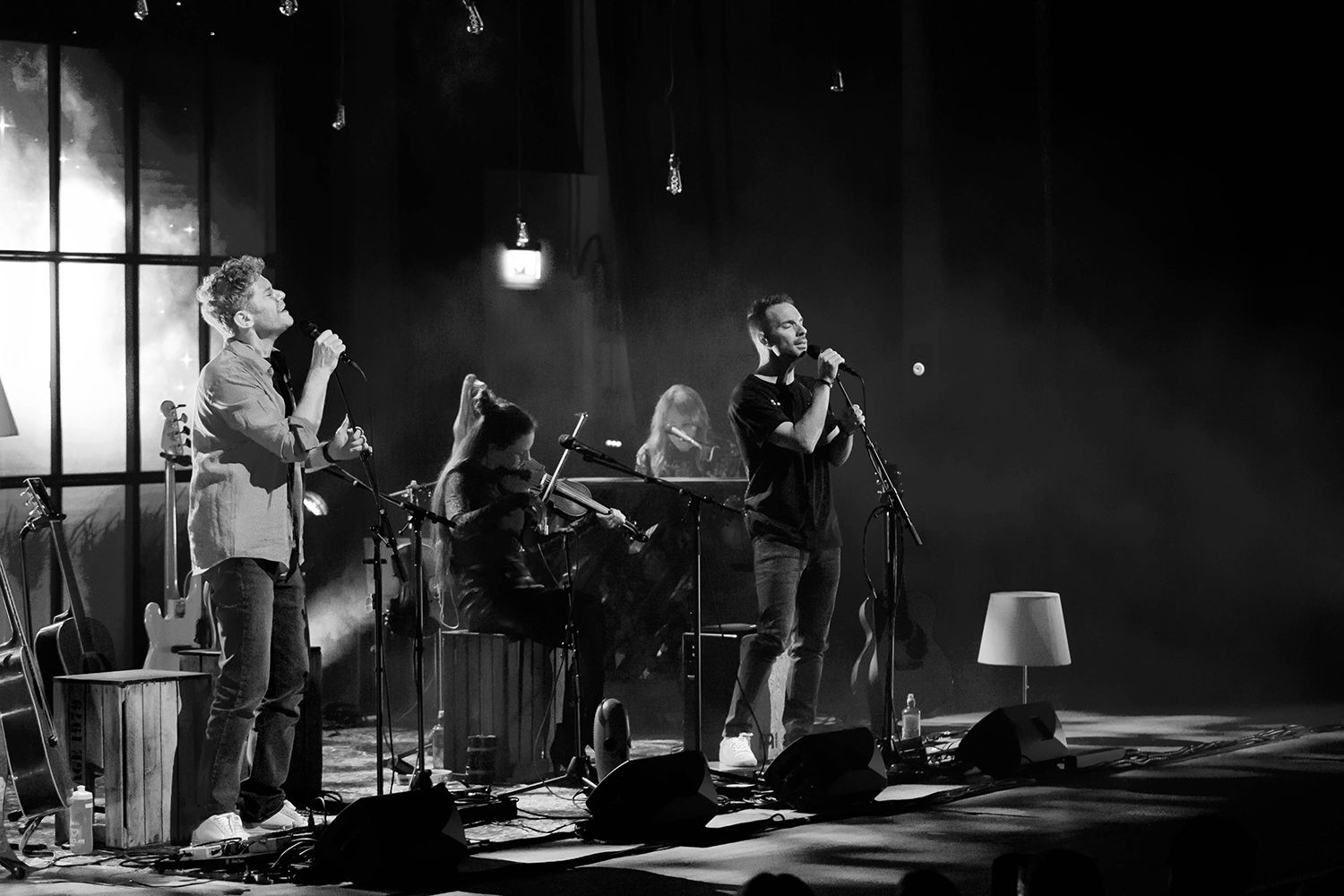 Peter Johansson, Bruno Mitsogiannis, Matilda Grün och Petra Wahlgren unplugged 2.0 i Vixjö konserthus. Footgraf Rebecca Nordin. Peter Johans
