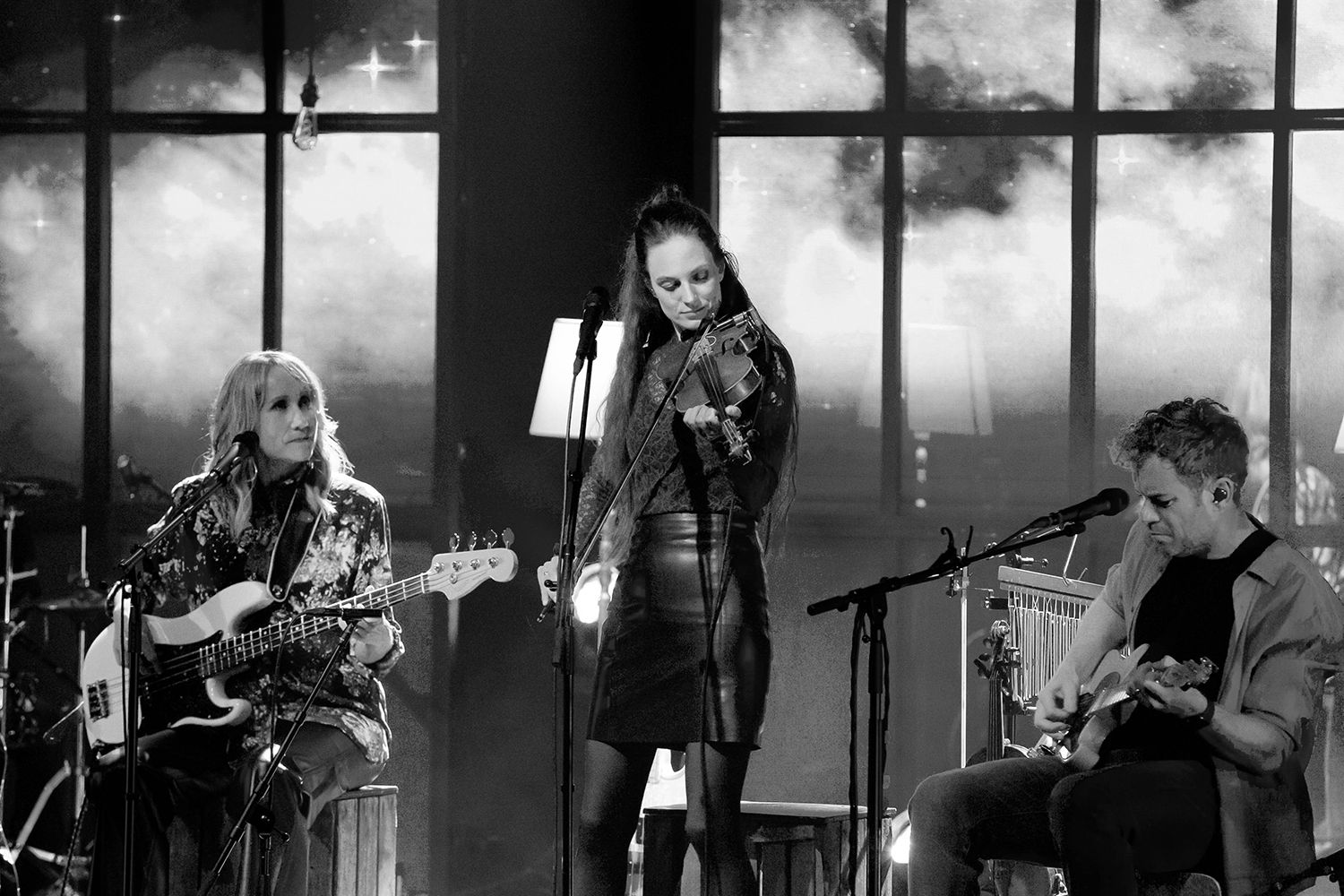 Peter Johansson, Bruno Mitsogiannis, Matilda Grün och Petra Wahlgren unplugged 2.0 i Vixjö konserthus. Footgraf Rebecca Nordin.
