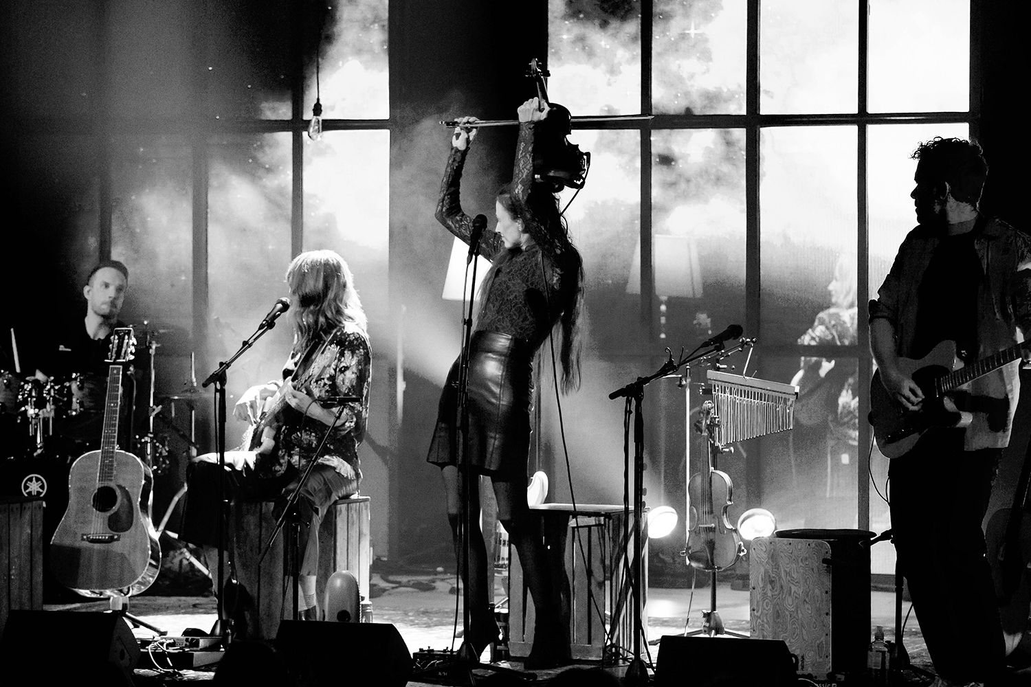 Peter Johansson, Bruno Mitsogiannis, Matilda Grün och Petra Wahlgren unplugged 2.0 i Vixjö konserthus. Footgraf Rebecca Nordin.