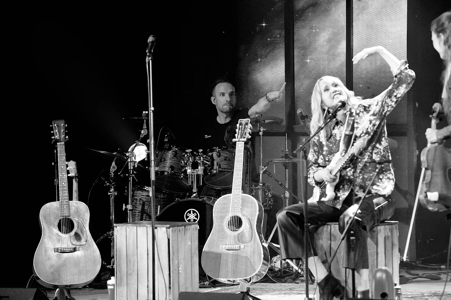 Peter Johansson, Bruno Mitsogiannis, Matilda Grün och Petra Wahlgren unplugged 2.0 i Vixjö konserthus. Footgraf Rebecca Nordin.