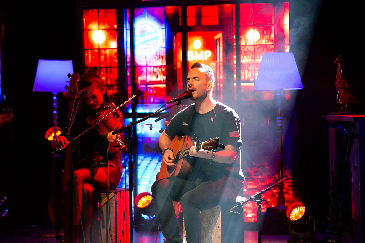 Peter Johansson, Bruno Mitsogiannis, Matilda Grün och Petra Wahlgren unplugged 2.0 i Vixjö konserthus. Footgraf Rebecca Nordin.