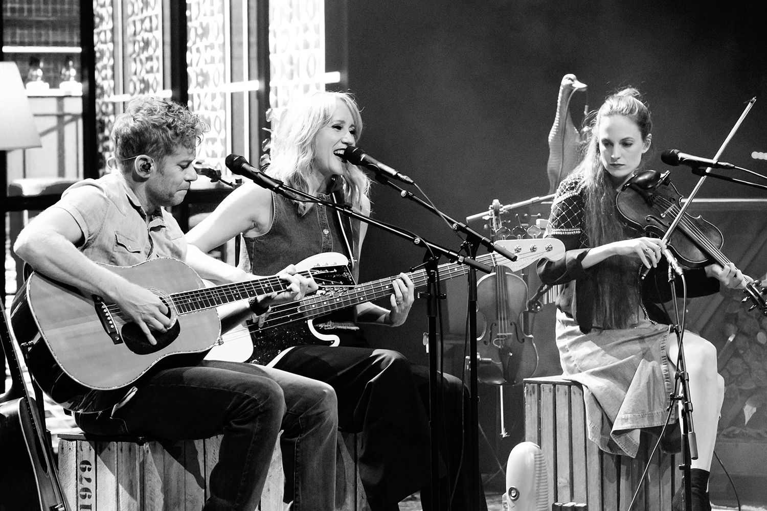 Peter Johansson, Bruno Mitsogiannis, Matilda Grün och Petra Wahlgren unplugged 2.0 i Växjö konserthus. Footgraf Rebecca Nordin.