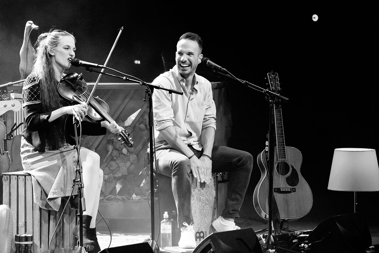 Peter Johansson, Bruno Mitsogiannis, Matilda Grün och Petra Wahlgren unplugged 2.0 i Växjö konserthus. Footgraf Rebecca Nordin.