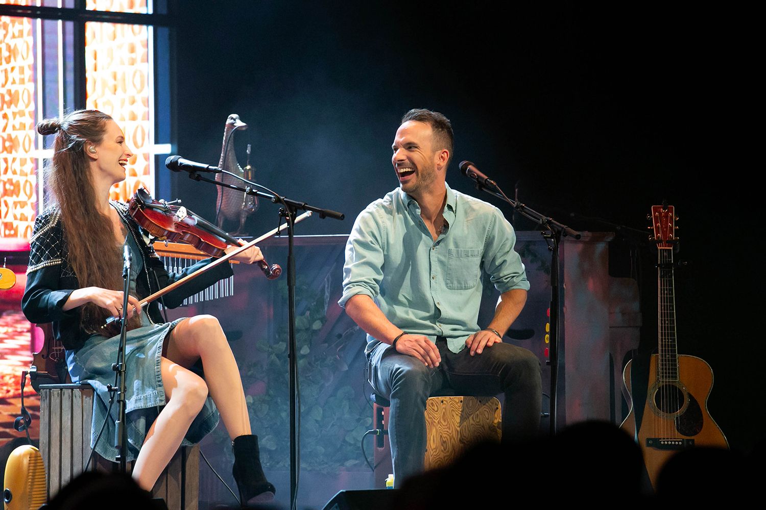 Peter Johansson, Bruno Mitsogiannis, Matilda Grün och Petra Wahlgren unplugged 2.0 i Växjö konserthus. Footgraf Rebecca Nordin. Peter Johans