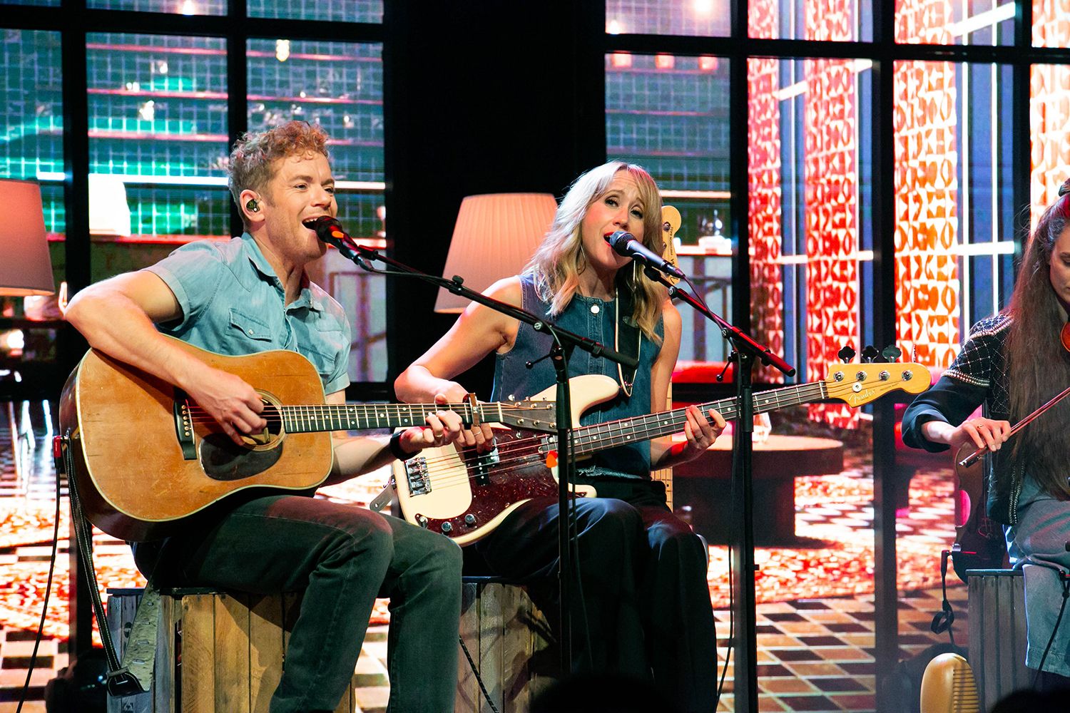 Peter Johansson, Bruno Mitsogiannis, Matilda Grün och Petra Wahlgren unplugged 2.0 i Växjö konserthus. Footgraf Rebecca Nordin.