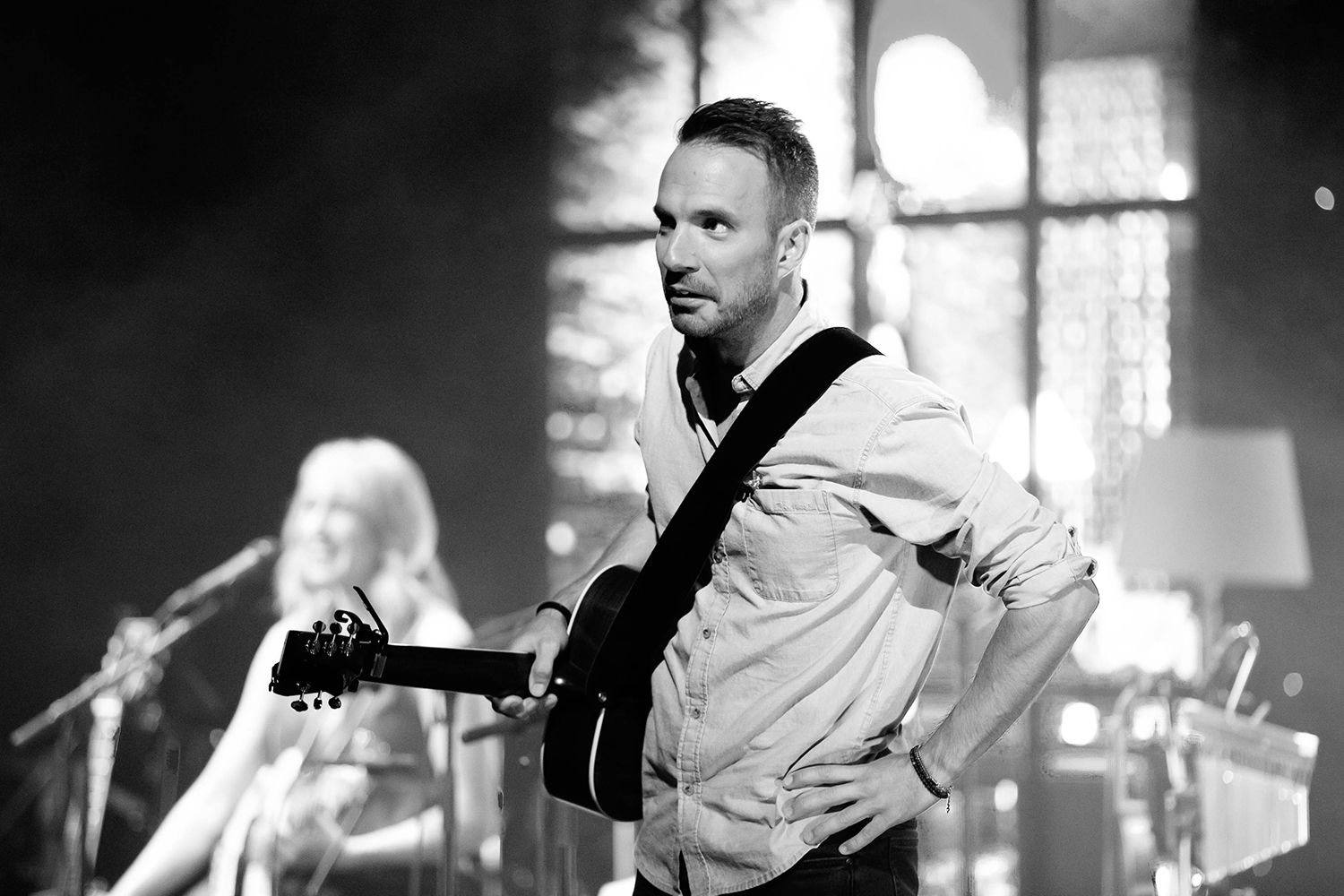 Peter Johansson, Bruno Mitsogiannis, Matilda Grün och Petra Wahlgren unplugged 2.0 i Växjö konserthus. Footgraf Rebecca Nordin.