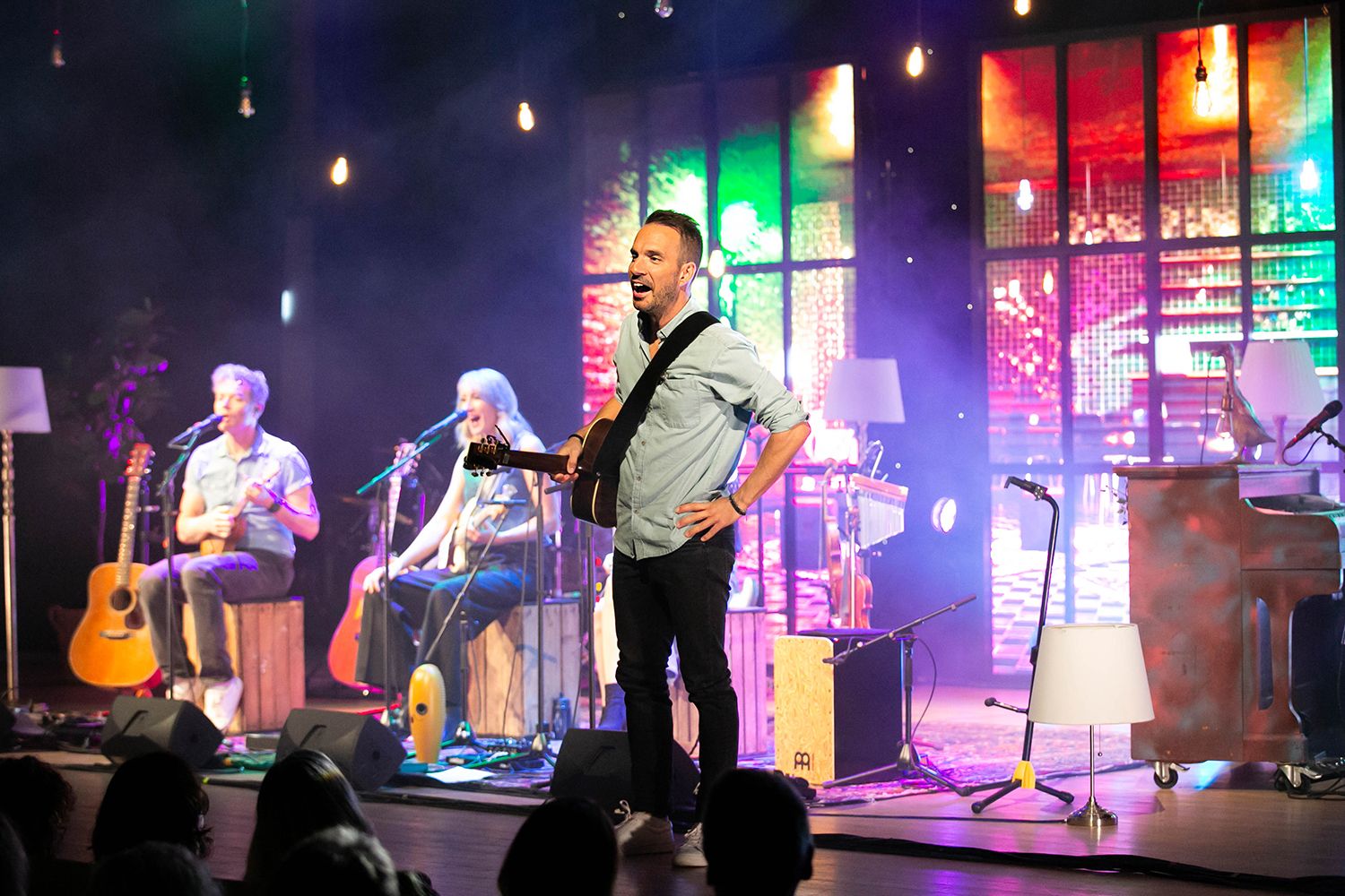 Peter Johansson, Bruno Mitsogiannis, Matilda Grün och Petra Wahlgren unplugged 2.0 i Växjö konserthus. Footgraf Rebecca Nordin.