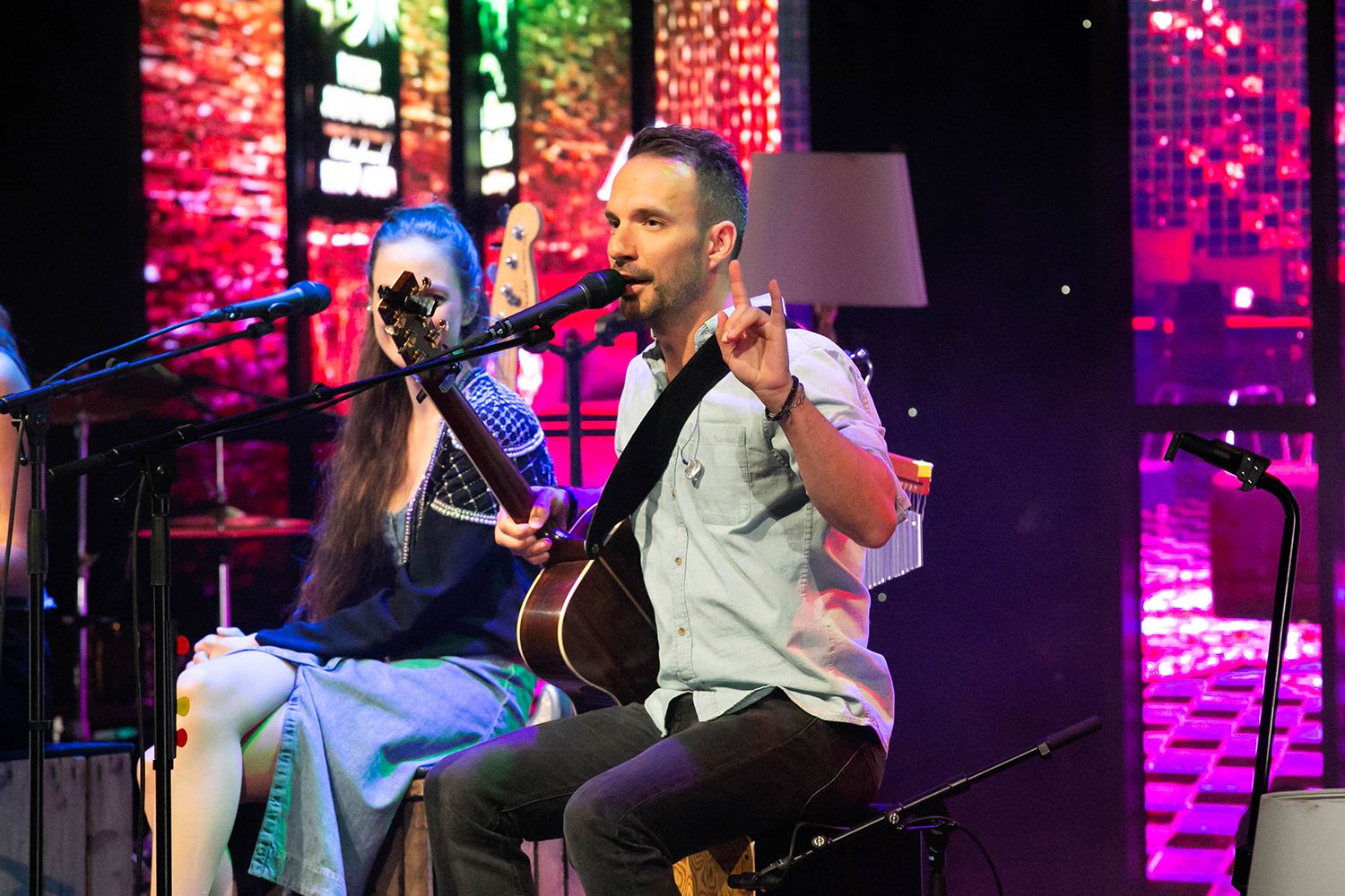 Peter Johansson, Bruno Mitsogiannis, Matilda Grün och Petra Wahlgren unplugged 2.0 i Växjö konserthus. Footgraf Rebecca Nordin.