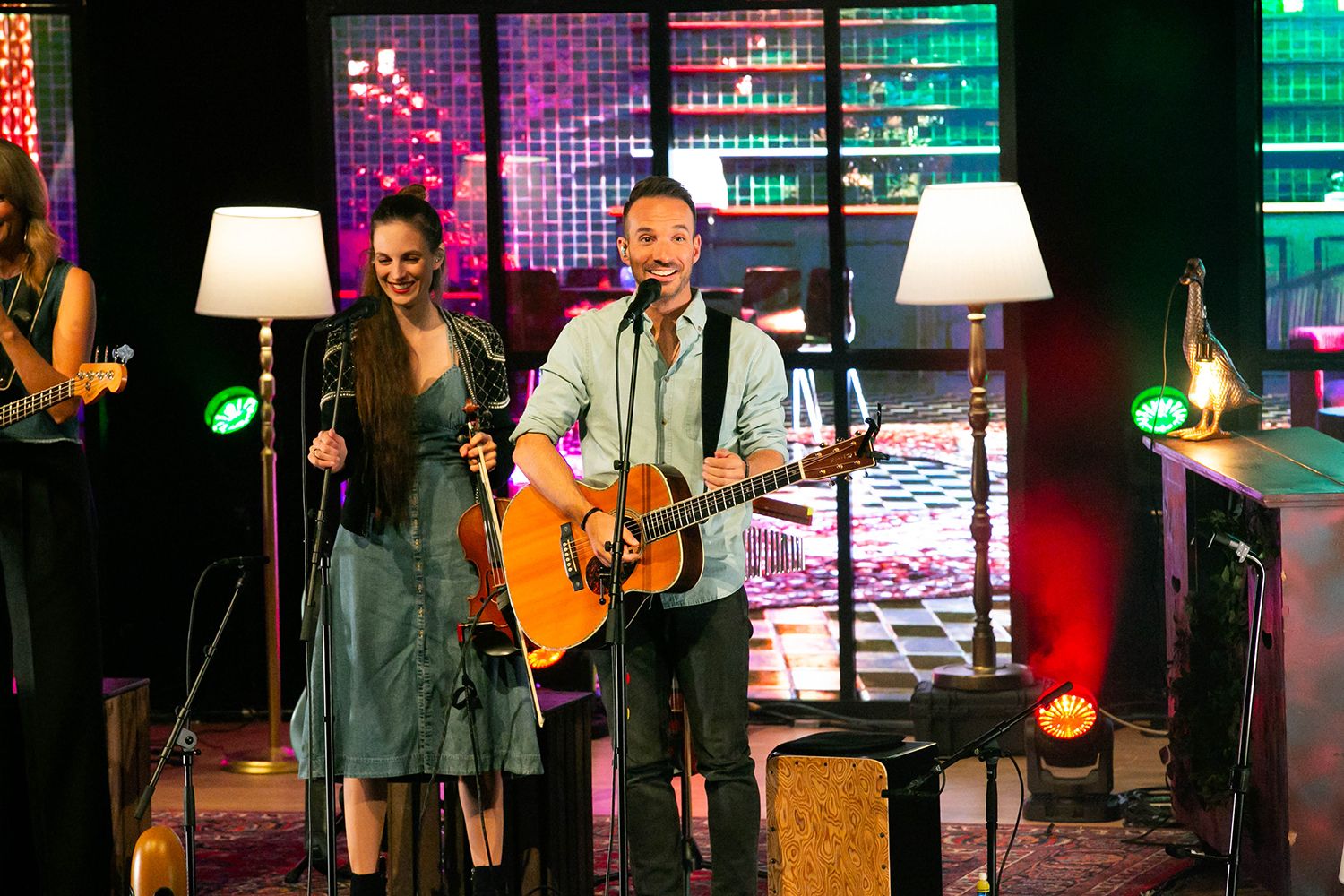 Peter Johansson, Bruno Mitsogiannis, Matilda Grün och Petra Wahlgren unplugged 2.0 i Växjö konserthus. Footgraf Rebecca Nordin.