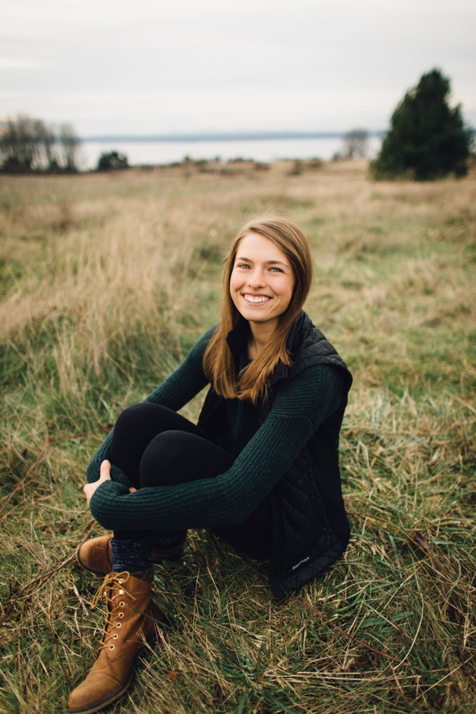 Hazy autumn senior portrait session of a young lady before graduation, taken by Seattle portrait photographer