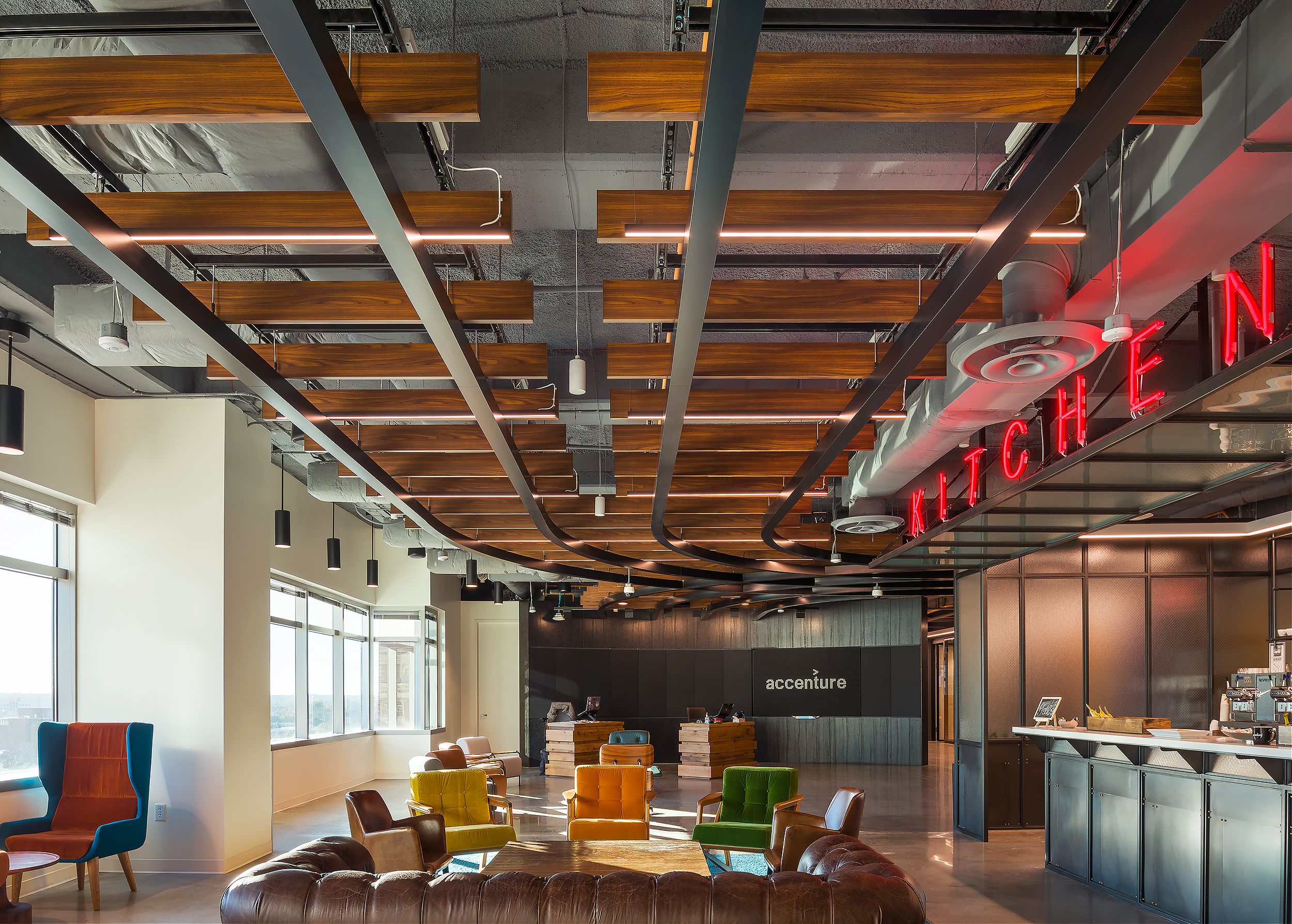 Photo of the cafe inside of the Accenture Offices in Atlanta, Georgia by Cincinnati photographer Studio 66