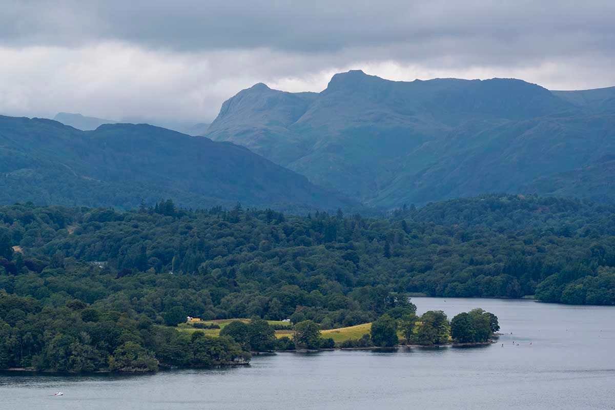 the view from cragwood county hotel using drone photography of the langdales lake district