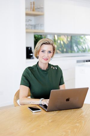 Personal branding photography Adelaide — woman in olive green business portrait