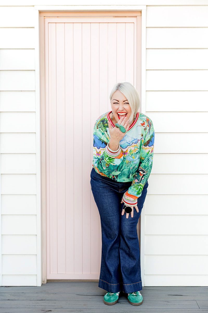 Business photography Adelaide — female business owner full-length portrait, laughing