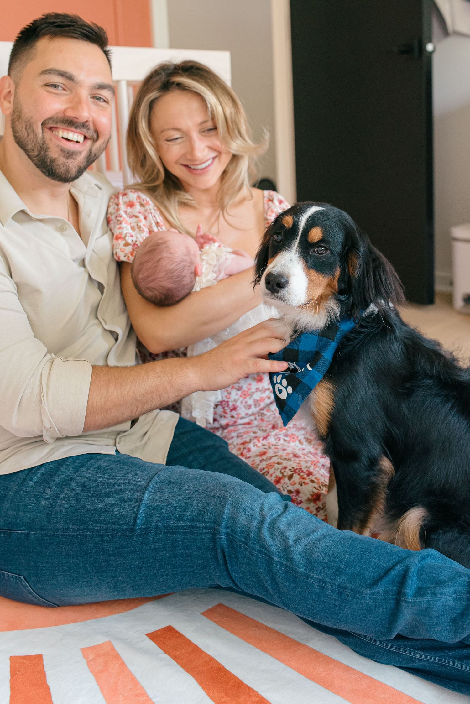 Maternity photography in Monmouth County NJ featuring a classic, light and airy studio portrait of an expecting mother.